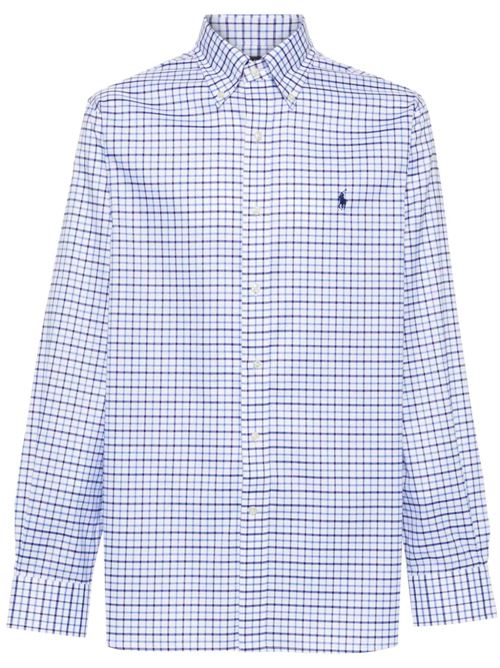 Camicia uomo in cotone bianco e blu Polo Ralph Lauren | 712936022002